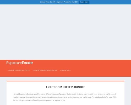 Lightroom Presets Bundle – Exposure Empire